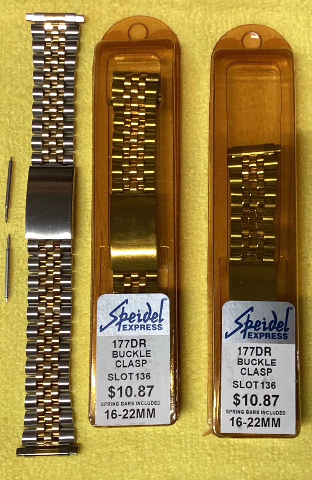 3 NEW SPEIDEL 16-22mm TWO TONE WATCH BAND # 177DR (A Lot of 3 bands) # 20A-004