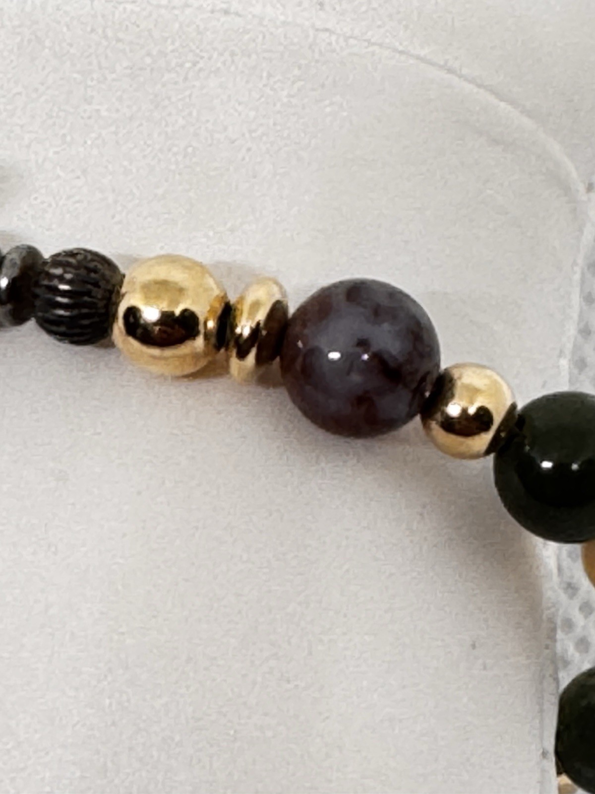 Vintage Sterling Silver NANA Bracelet 8.5” 22.4g Natural Jade Beads Toggle