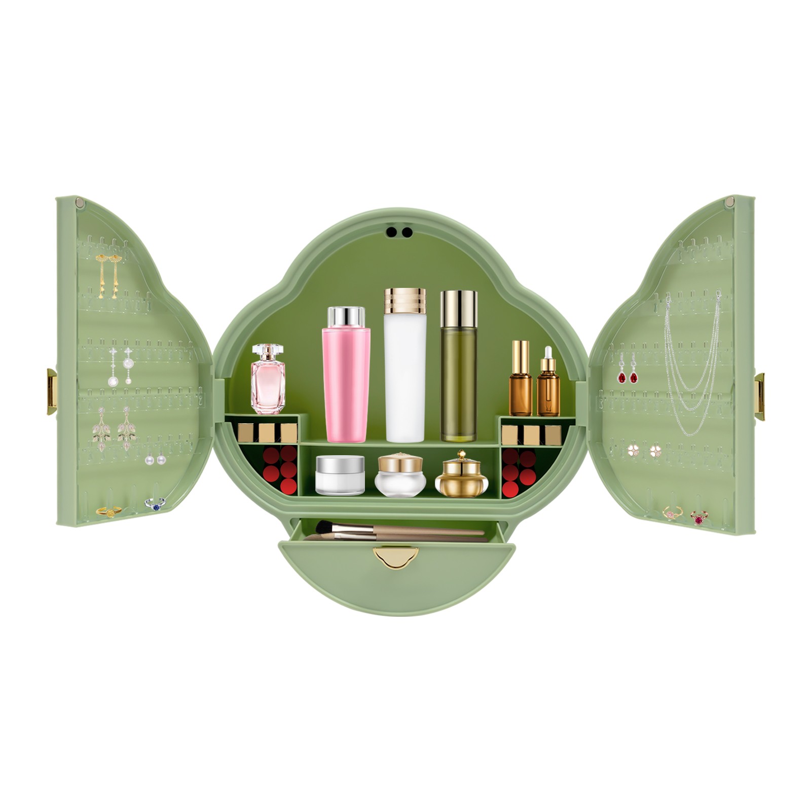 Bathroom Cosmetic Organizer, New-Chinese Style Cosmetics Jewelry Organizer