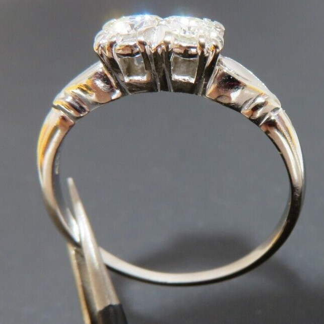 14K WG 2-ROUND DIAMOND FOREVER US RING 0.35 tcw SZ 8 2.58 grams (AI-2267)