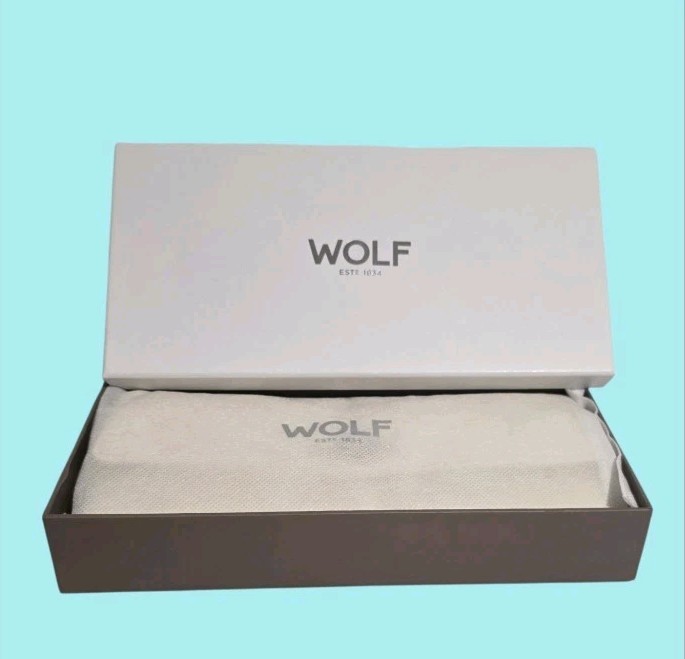 WOLF 1834 London Travel Jewelry Roll Case Cream Leather Full Set Anti-Tarnish