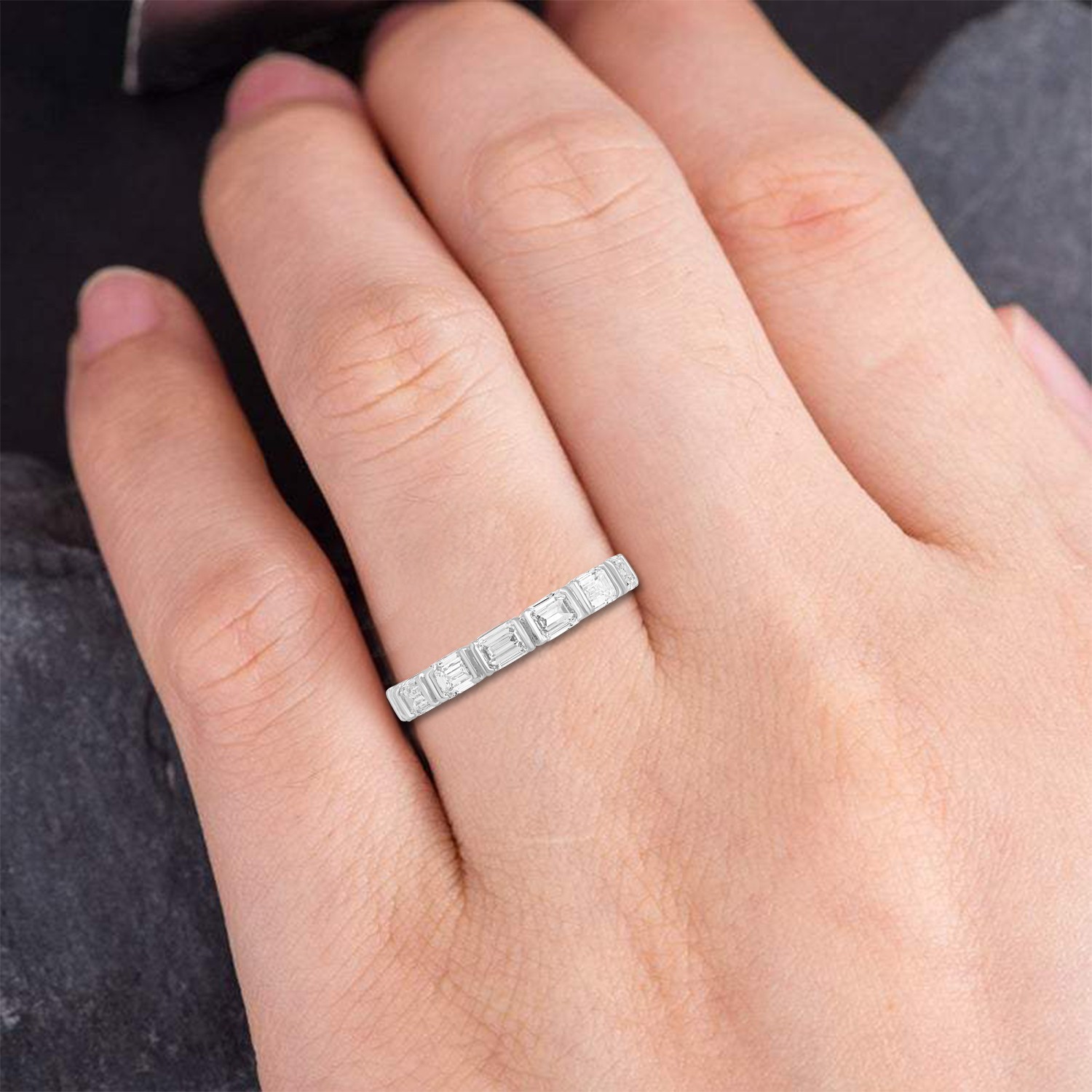 2.15 CT Emerald Certified Lab Grown Diamond Women’s Engagement Ring 925 Silver