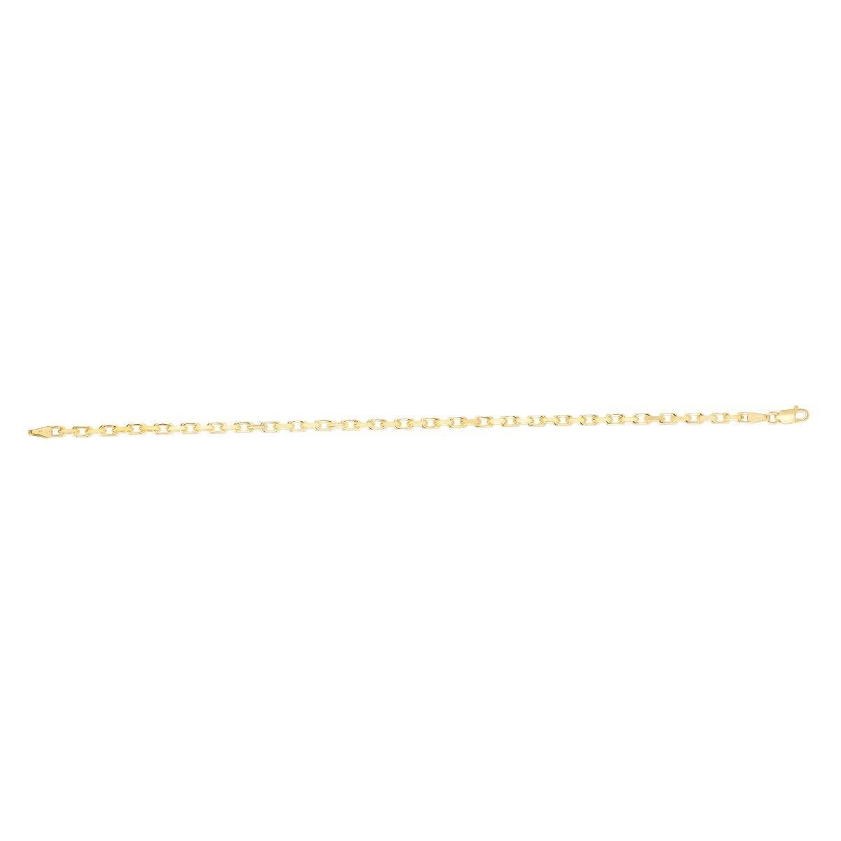 10k Yellow Gold 22″ Solid Anchor French Cable Link Chain/Necklace 12Grams 2.5MM