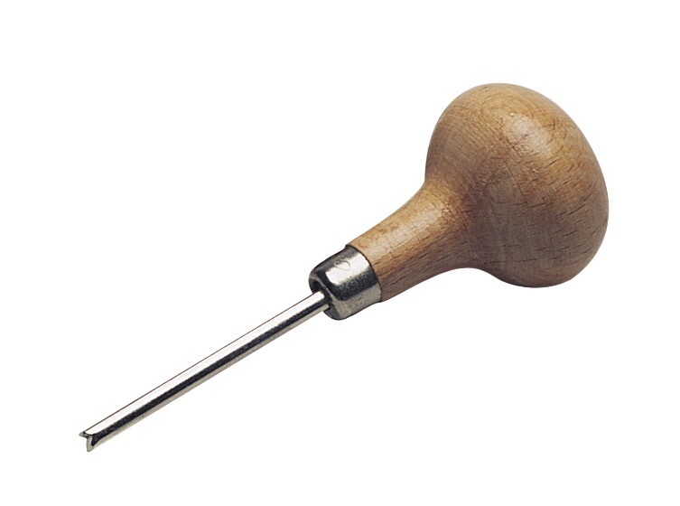 Wood Handled Prong Pusher With V Groove