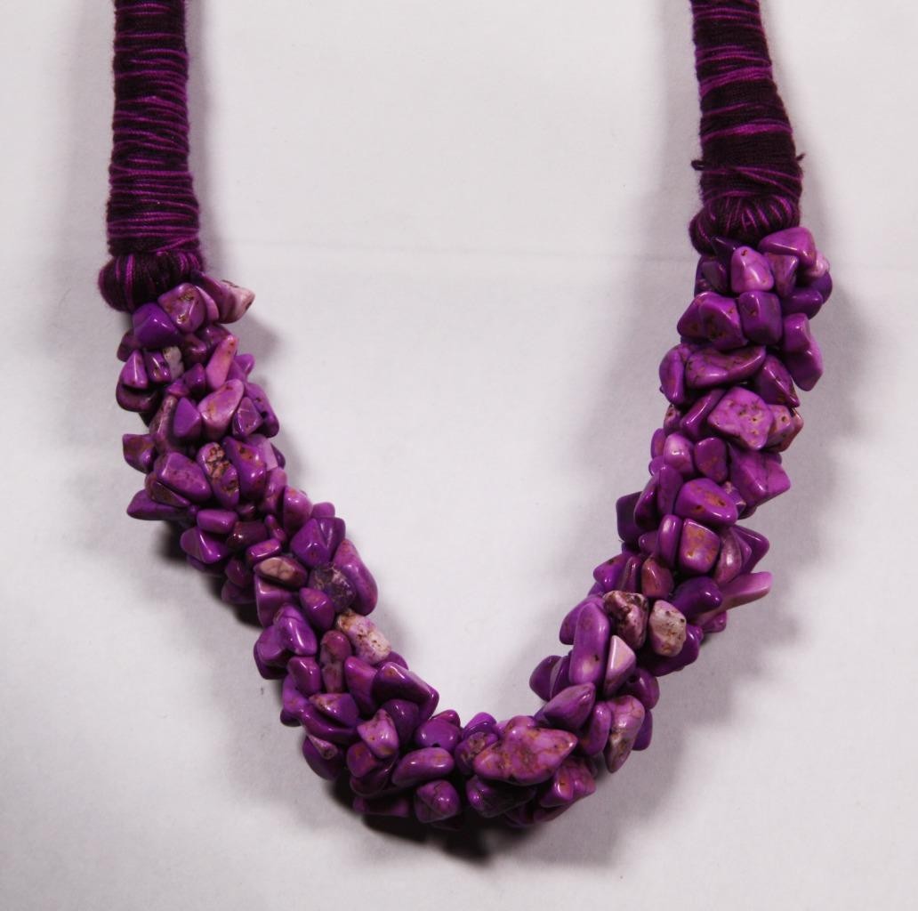 Fuchsia Purple Yellow Red or Black Nugget Necklace Fashion Costume Jewelry jxtm