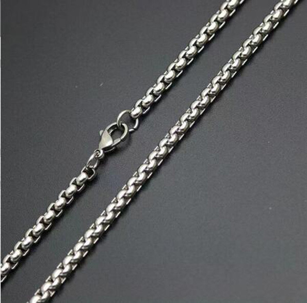 Pure Titanium 3mm Width Rolo Box Chain Anti-allergy Necklace Ultralight Unisex