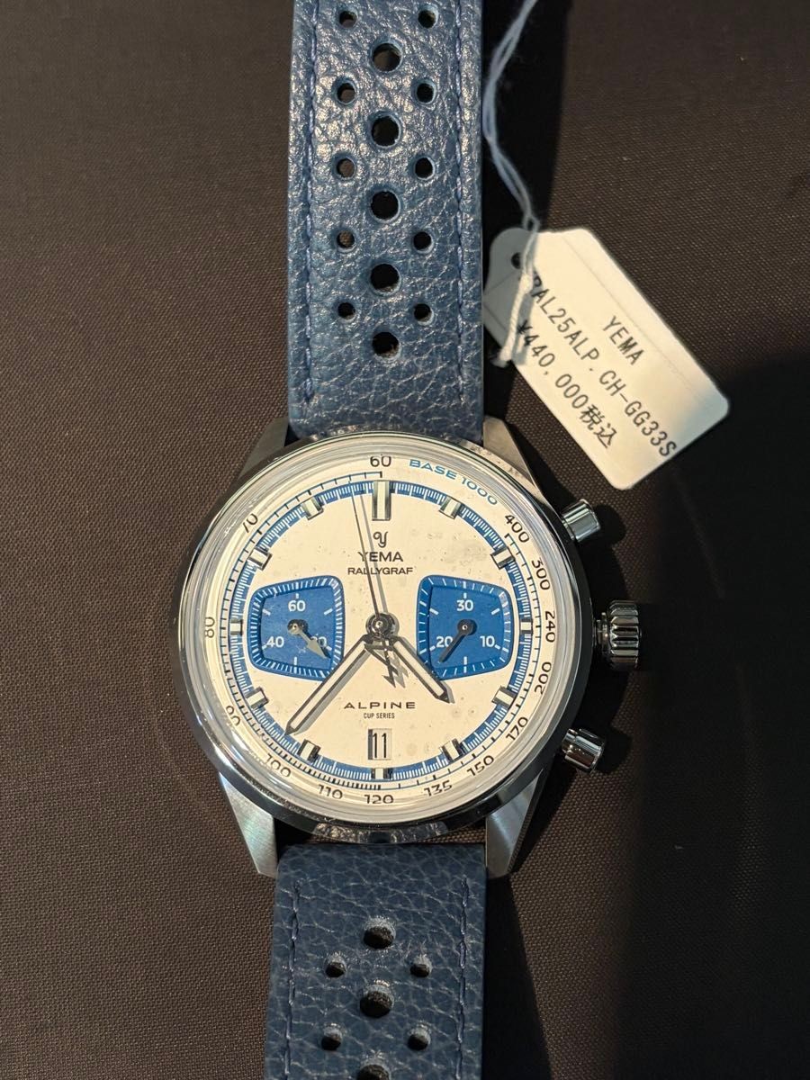 Brand new Yema Rallygraph Alpine manual-winding chronograph YRAL25ALP