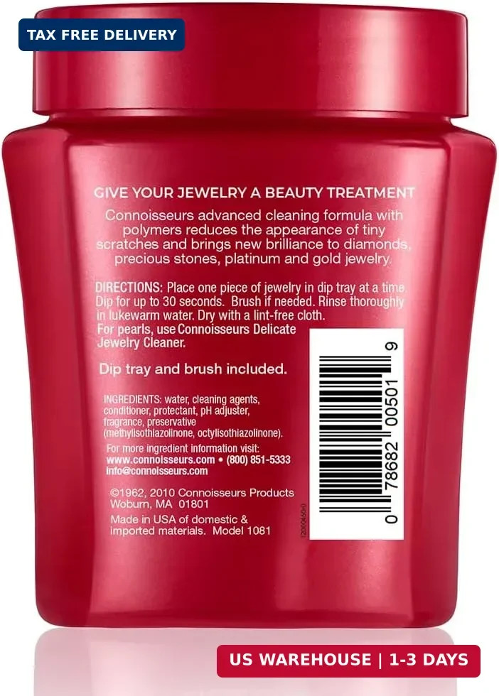CONNOISSEURS Premium Edition Jewelry Cleaner, Value Size 9.6oz – Pick from Fine,