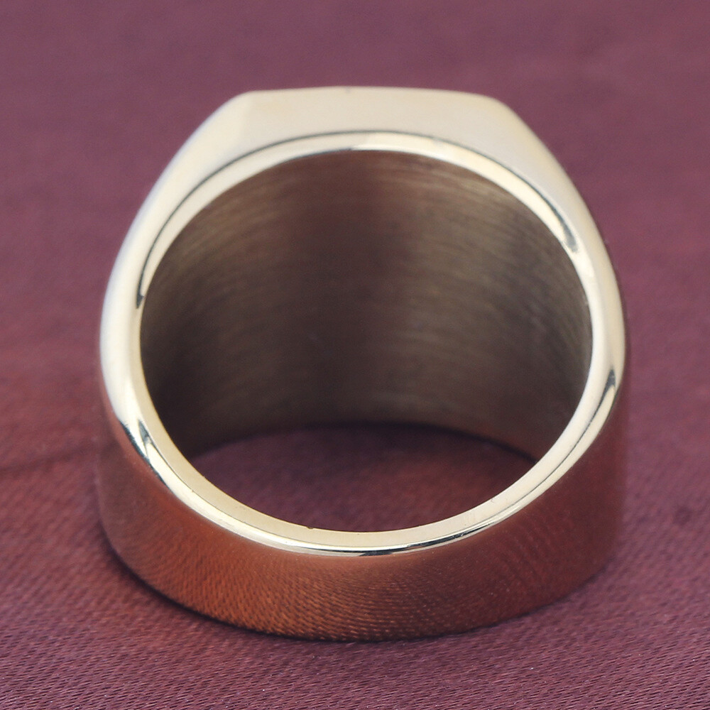 Mens Polished Titanium Stainless Steel Ring Faith Rocker Biker Seal Jewelry