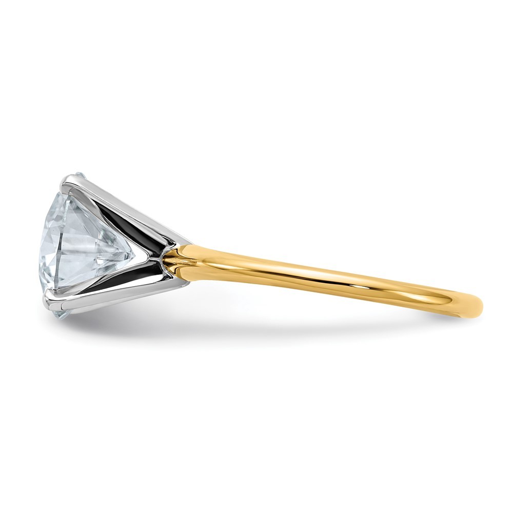 14k Yellow Gold 3ct. Round Cut Moissanite Solitaire Engagement Ring Size 7