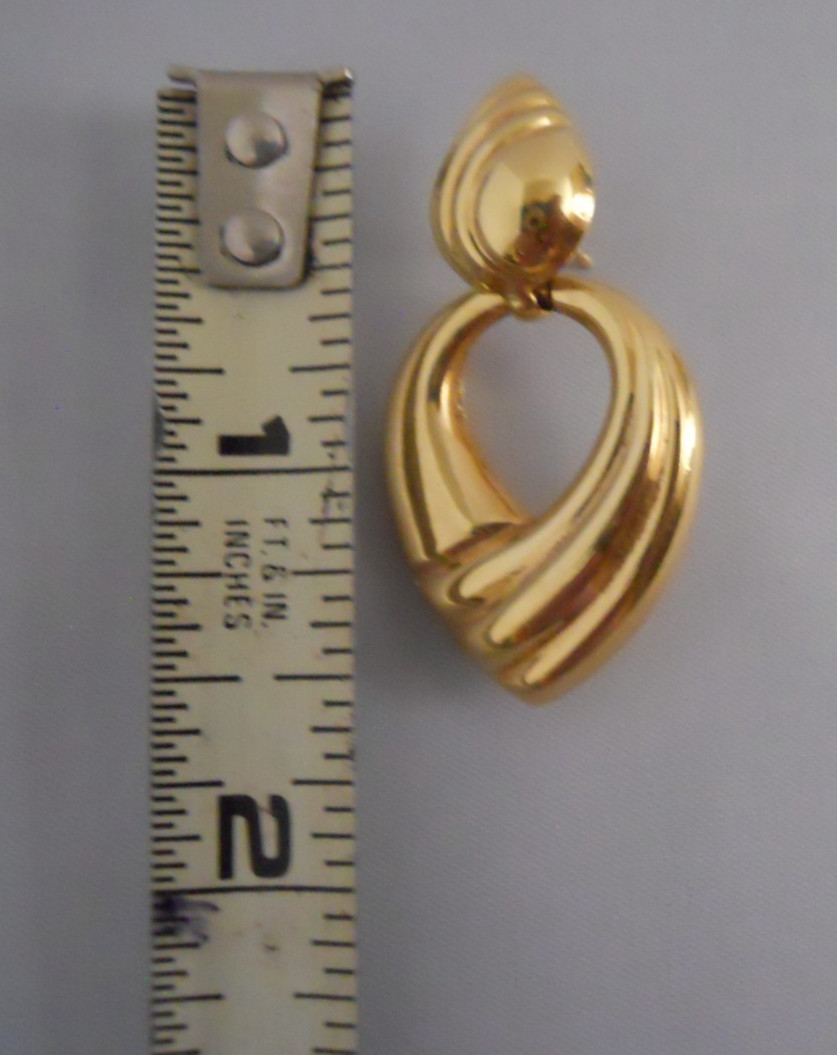 14K Italy UNOAERRE BREV. Yellow Gold 6.4 Grams Door Knocker Stud Earrings 1 5/8″