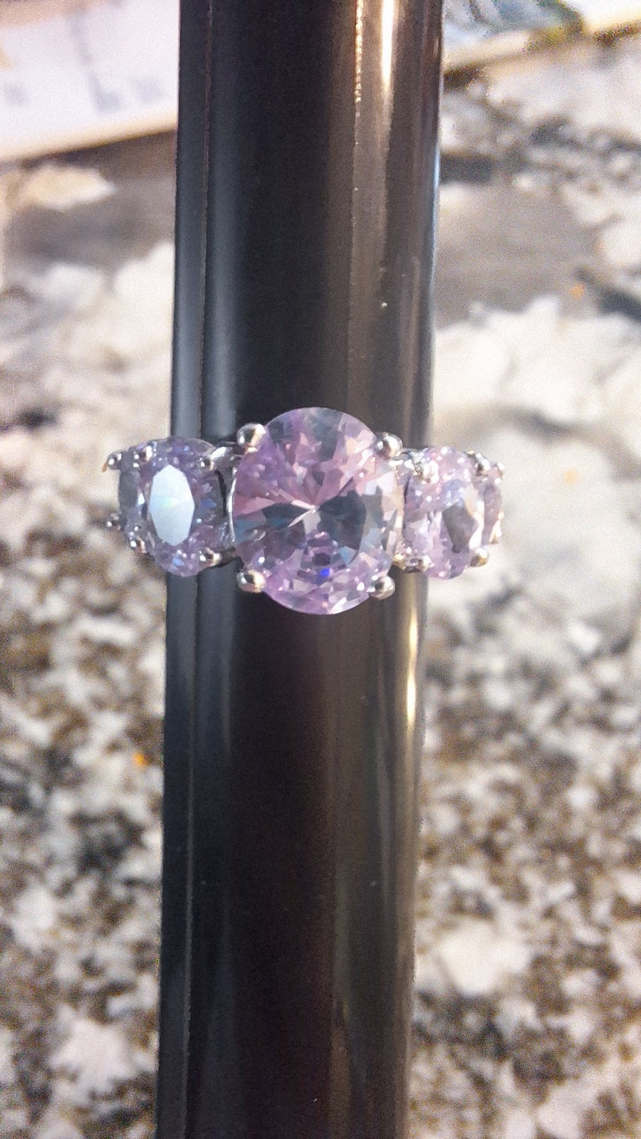 5 Stone Lavander Round Cut Fashion Jewelry Ring