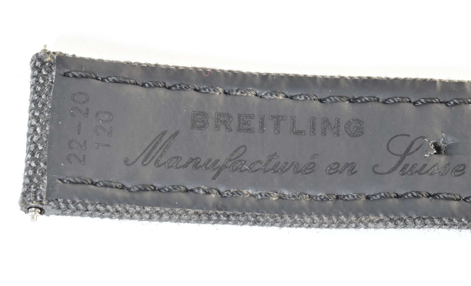 Breitling Anthracite Dark Grey 109W Nylon Gents 22mm to 20mm Wide Watch Strap