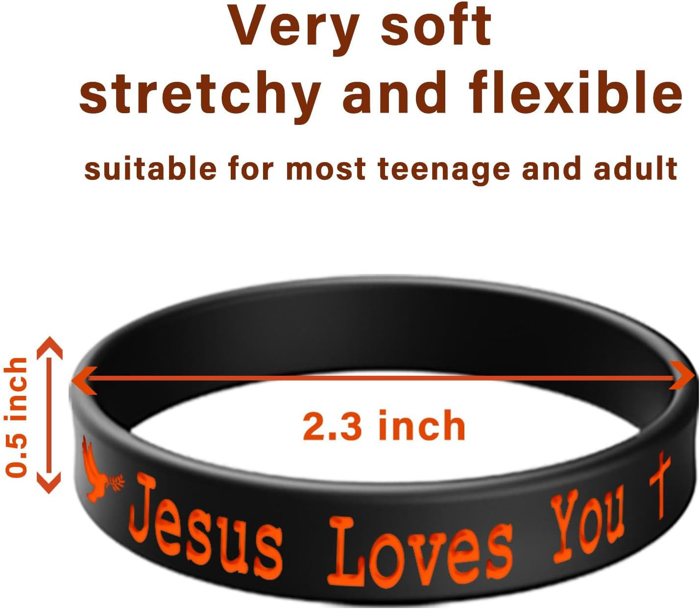 36 PCS Jesus Loves You Silicone Wristbands Colorful Rubber Bracelets Christian S