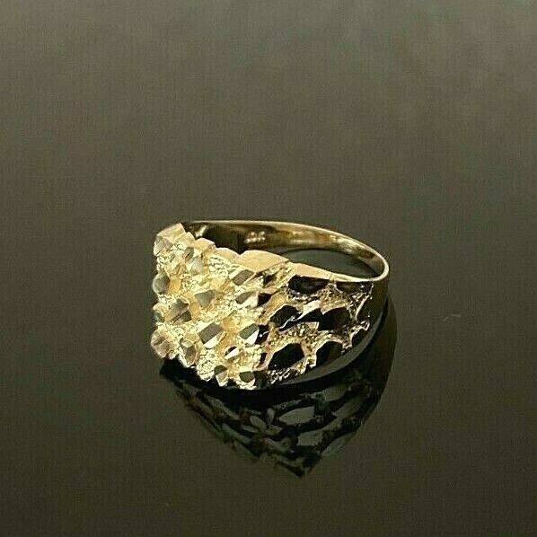 10k Yellow Gold Medium Nugget Ring 12mm x 11mm