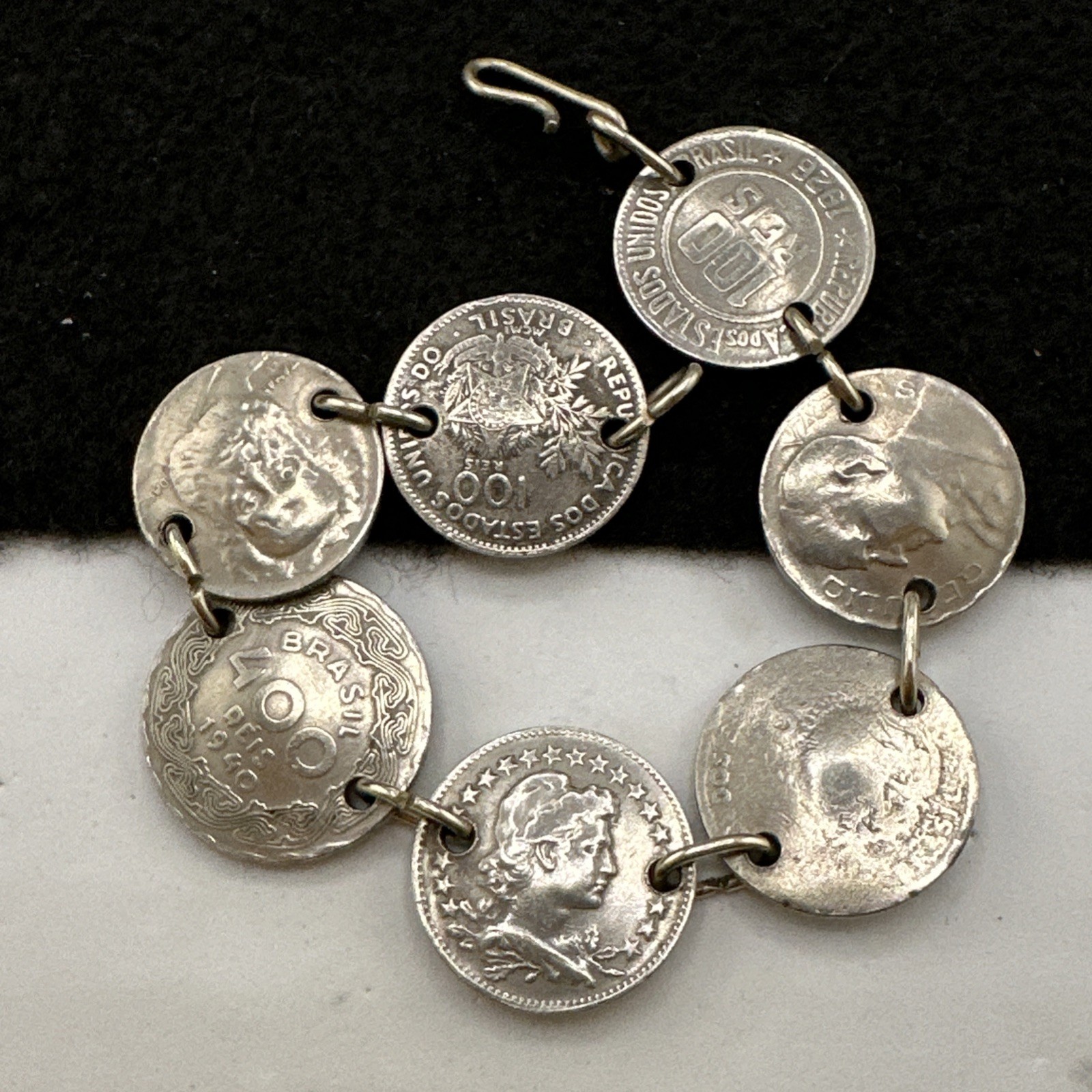 Vintage Republica Dos Estados Unidos Do Brasil Coin Bracelet