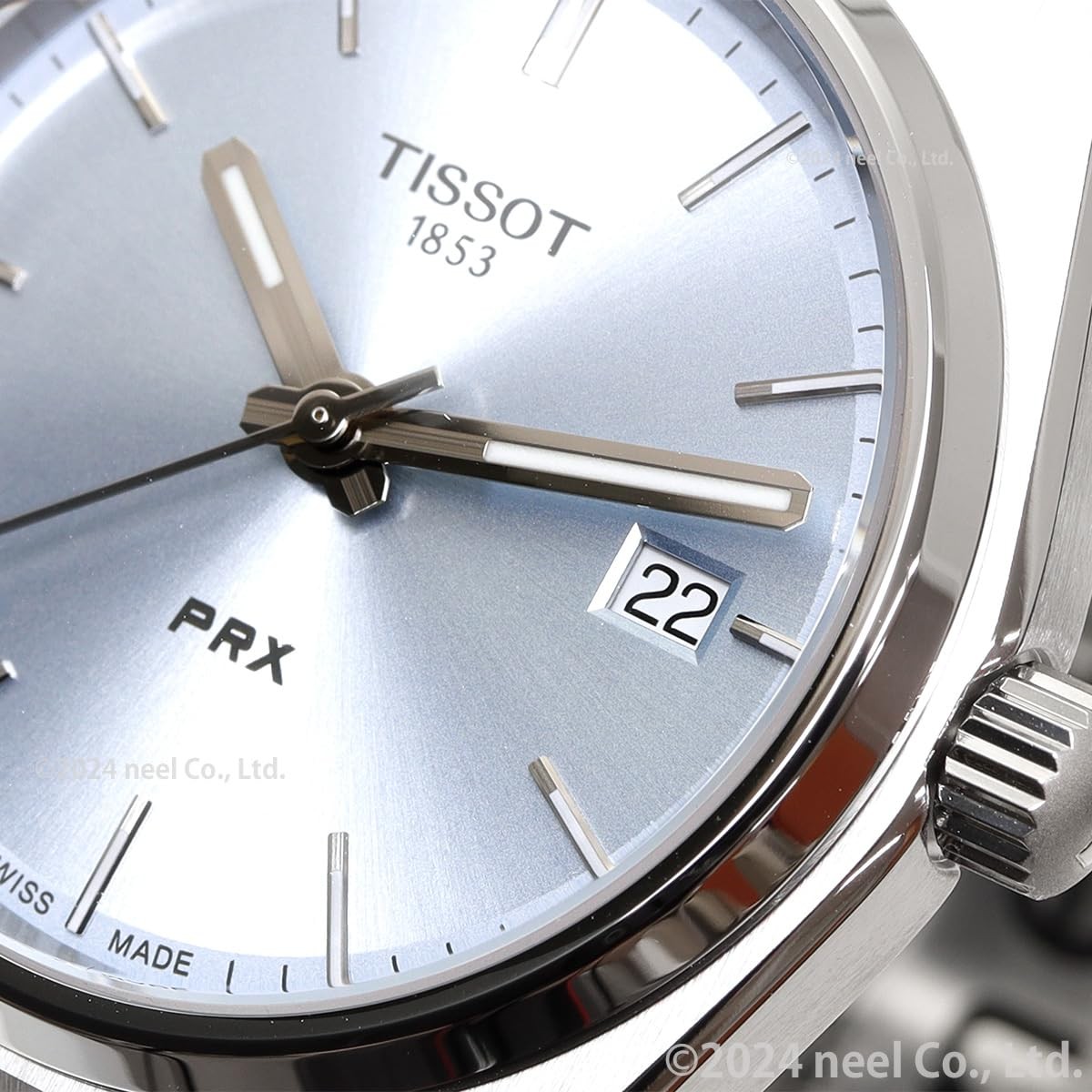 Unused TISSOT PRX T137.210.11.351.00 Light Blue Stainless Unisex Watch in Box
