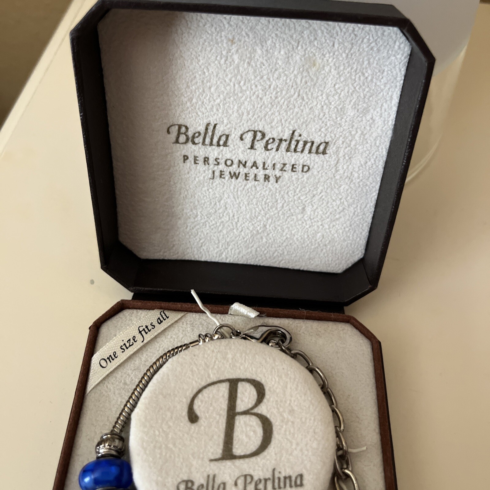 NIB~Bella Perlina European Charm Bracelet – Themed Tropical, Blue, Silver
