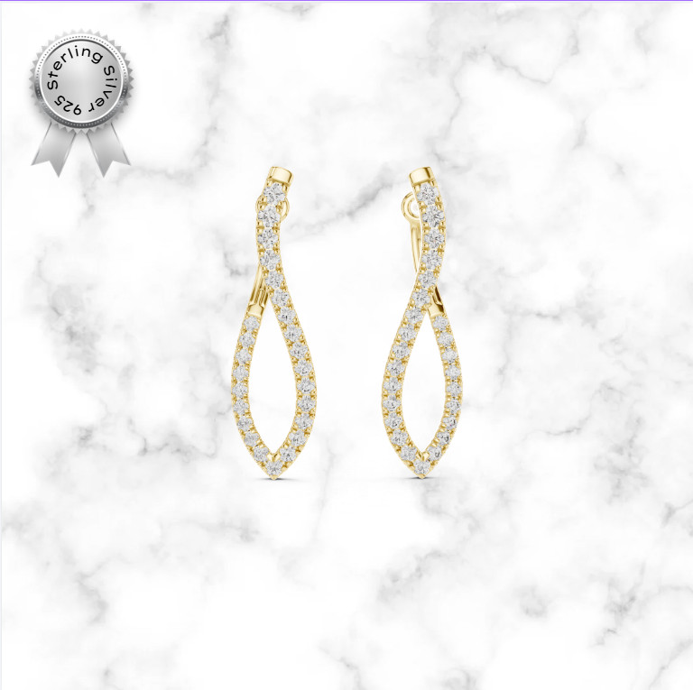 Lab grown diamond earring hoop | Silvadium | Life time tarnish free
