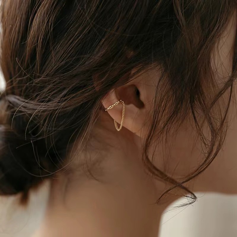 1Pc Minimalist Ear Cuff Clip on Earring Women No Piercing Gold Silver