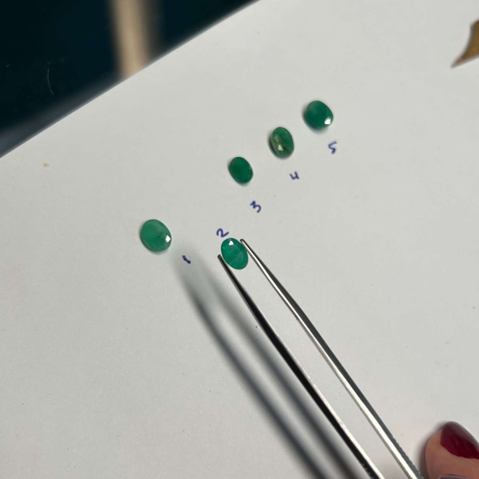 Loose Colombian Emerald Lot, Natural Oval Cut Gemstones Lot of 5, 5.26ct total