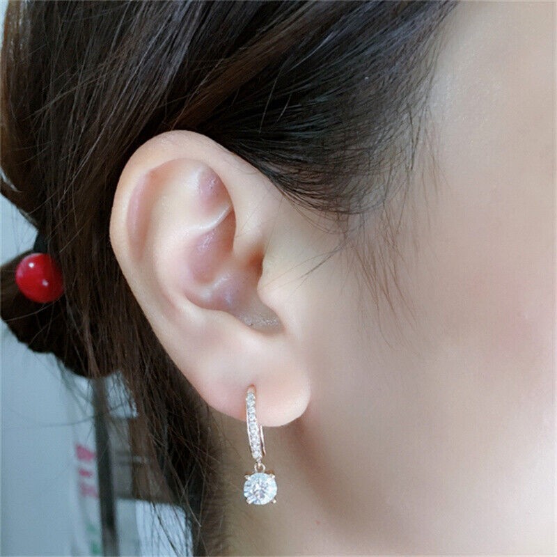 Fashion CREATED 14k Rose Gold Plated Drop Earrings Women Wedding Jewelry