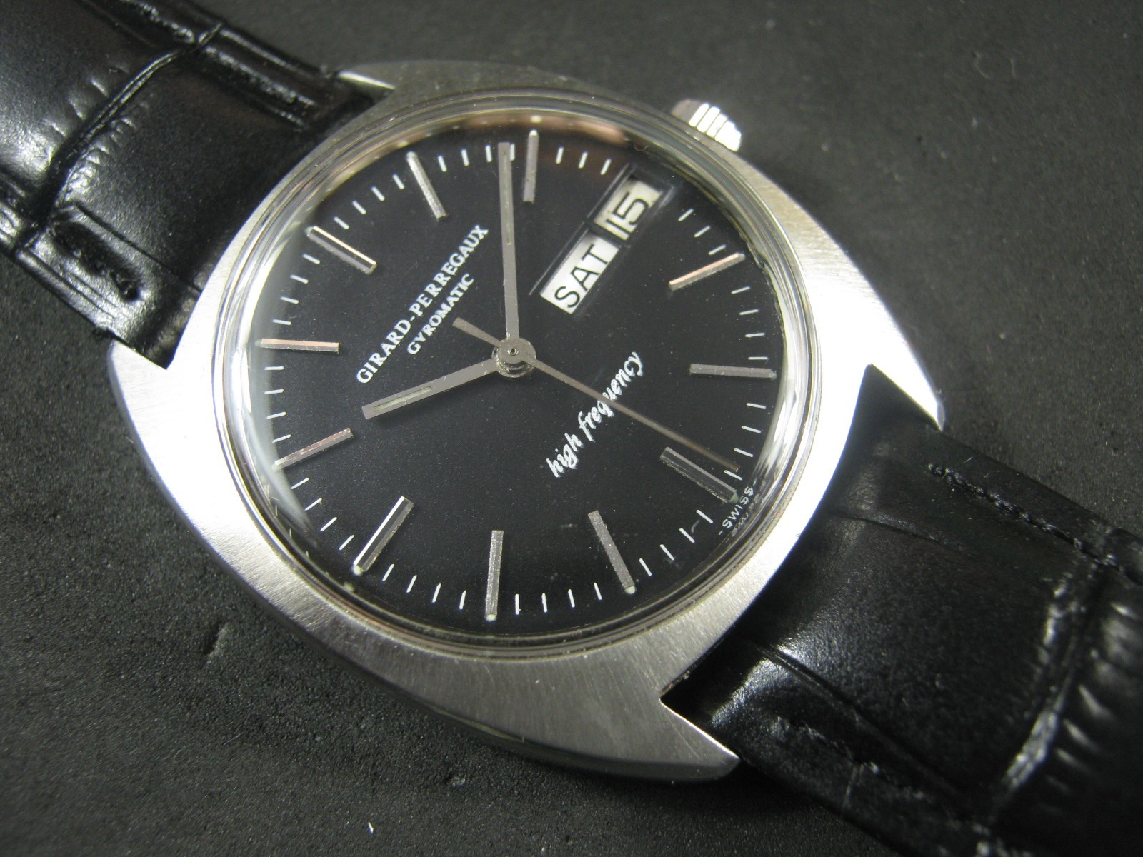 GIRARD PERREGAUX HIGH FREQUENCY GYROMATIC Black Dial Serviced Men’s 35mm