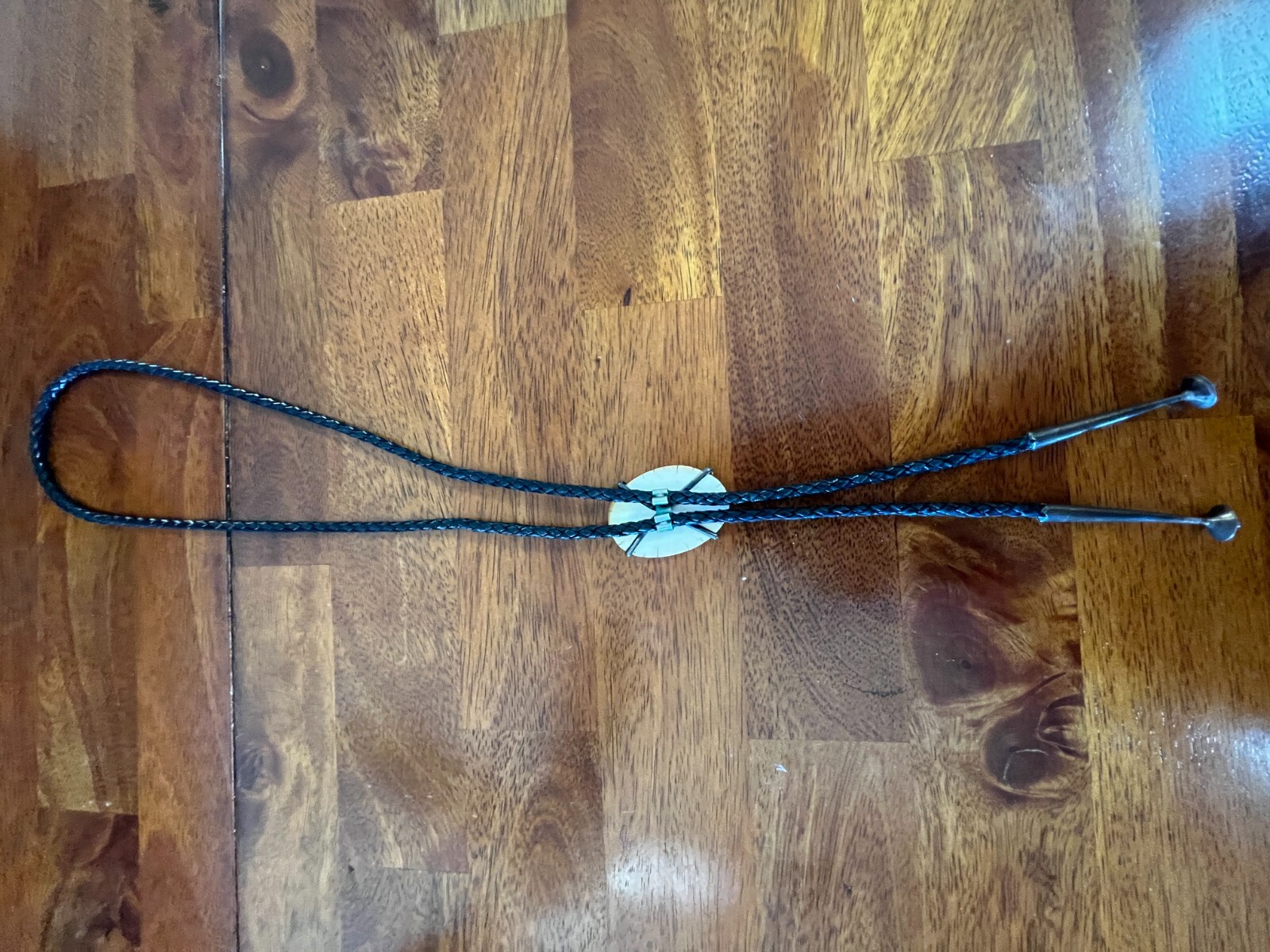 34″ Hadnmade Thinking Man Bolo Tie Sterling Silver Ends