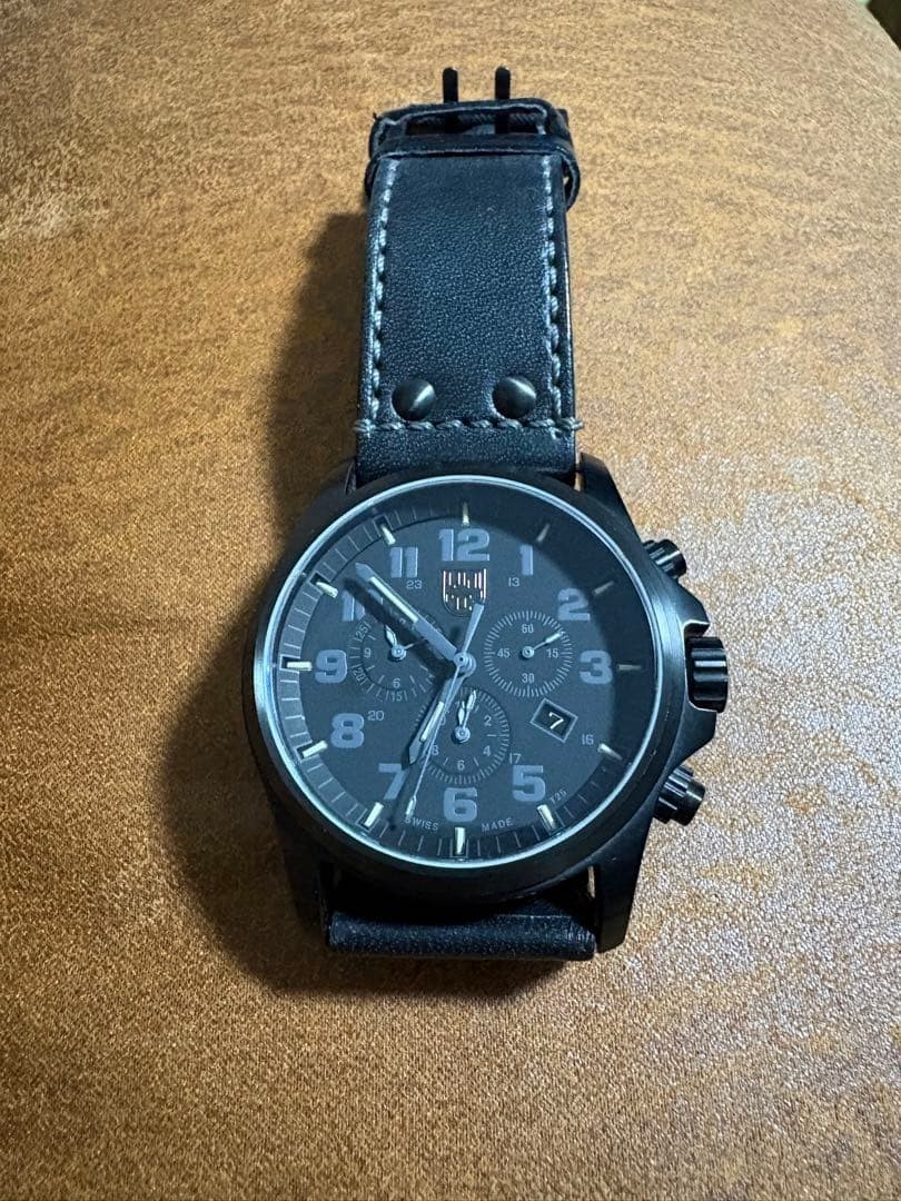 LUMINOX 1941 Field Atacama Chronograph Watch Black Leather Analog Vintage JP