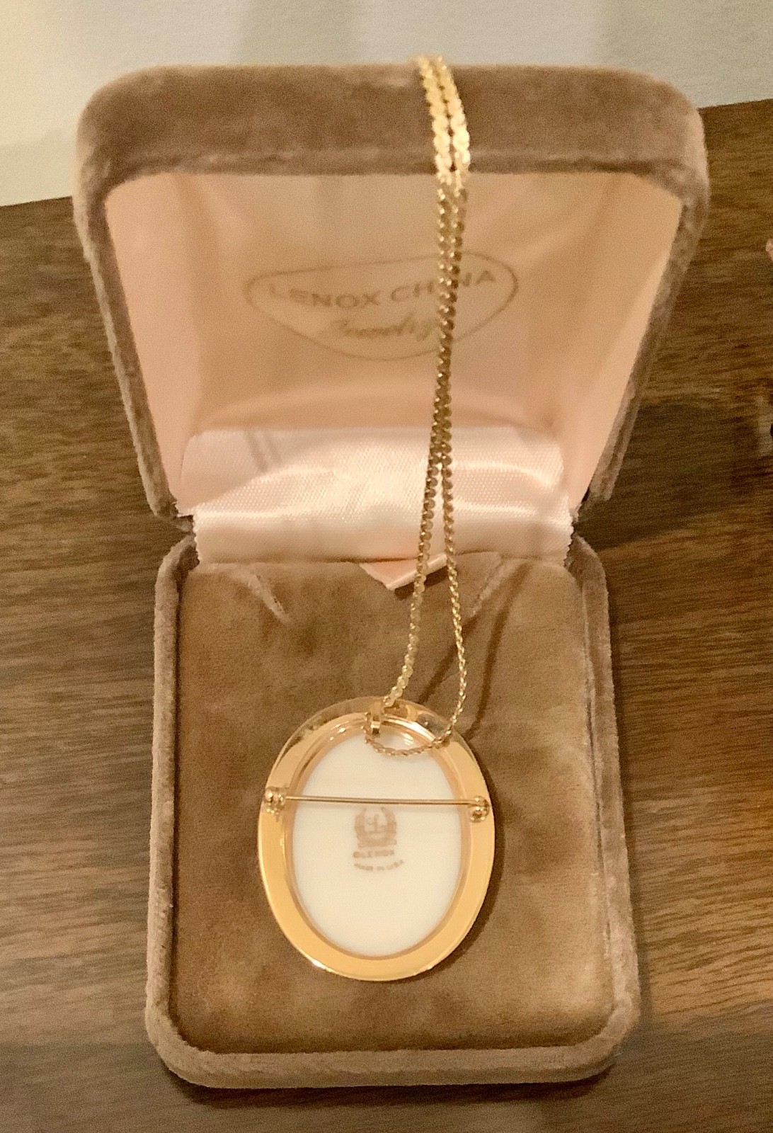 Vintage Lenox 12K Gold Filled Porcelain Floral Pin/Pendant D509