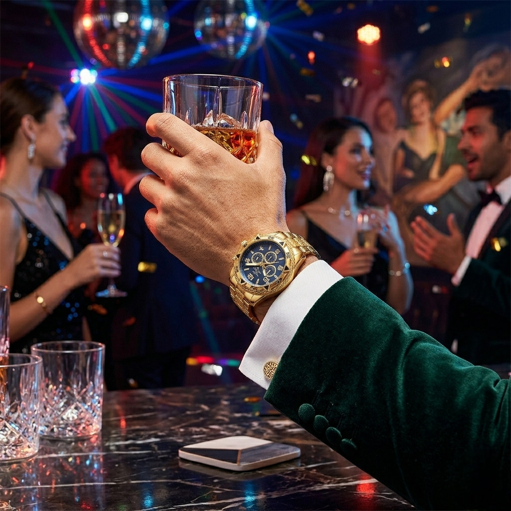 Men’s Luxury Sport Watch – Chronograph | Golden Plated | Automatic Mechanical