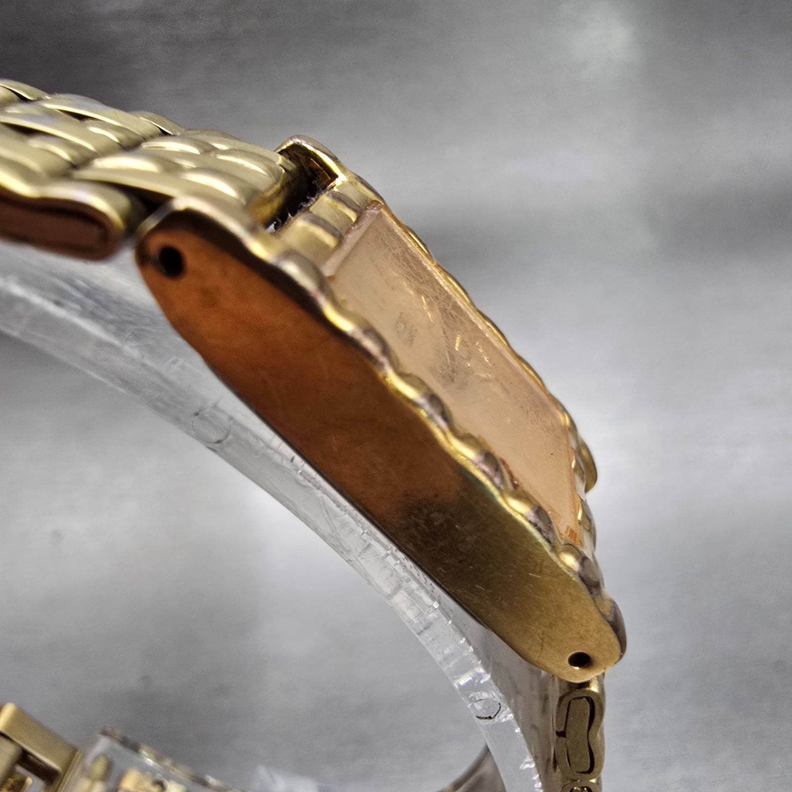 Seiko Watch Women 16mm Gold Dial Gold Tone Rectangle 1N01-5A69 New Battery VTG