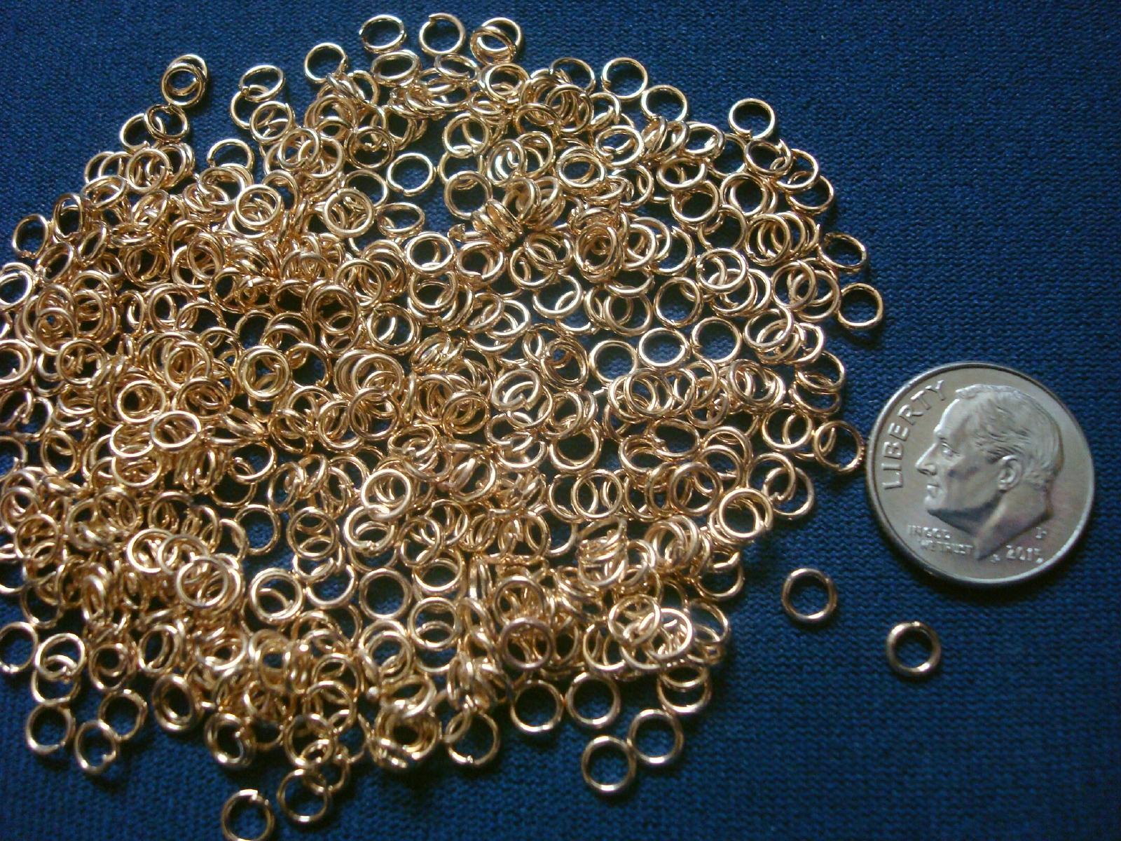 Jump rings open 4mm gold plated 20 ga round wire 500 pcs jewelry charms FPJ028