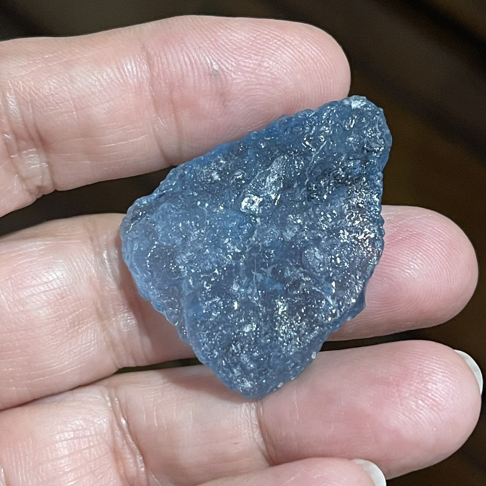 50ct 35x28x7mm Rough Blue Aquamarine Resin Coated Gemstone Wire Wrapping Stone