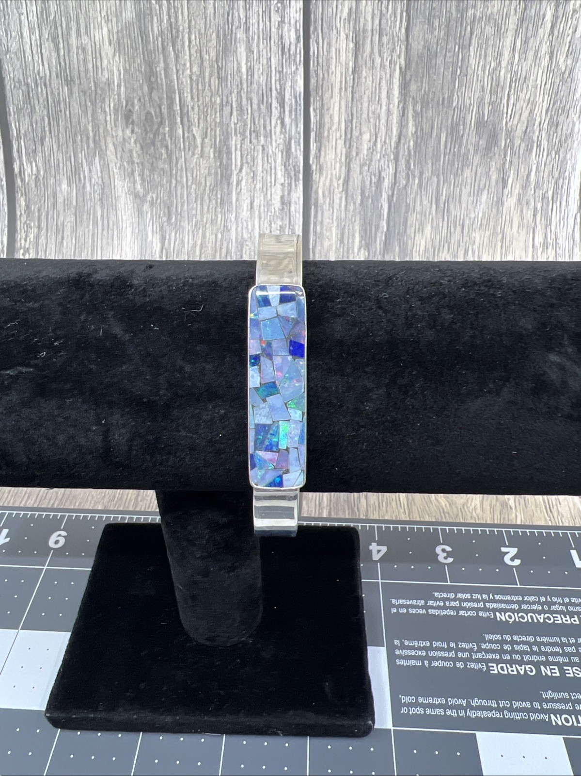 .925 Mosaic Fire Opal Cuff Bracelet NIB Mine Finds by Jay King 7″
