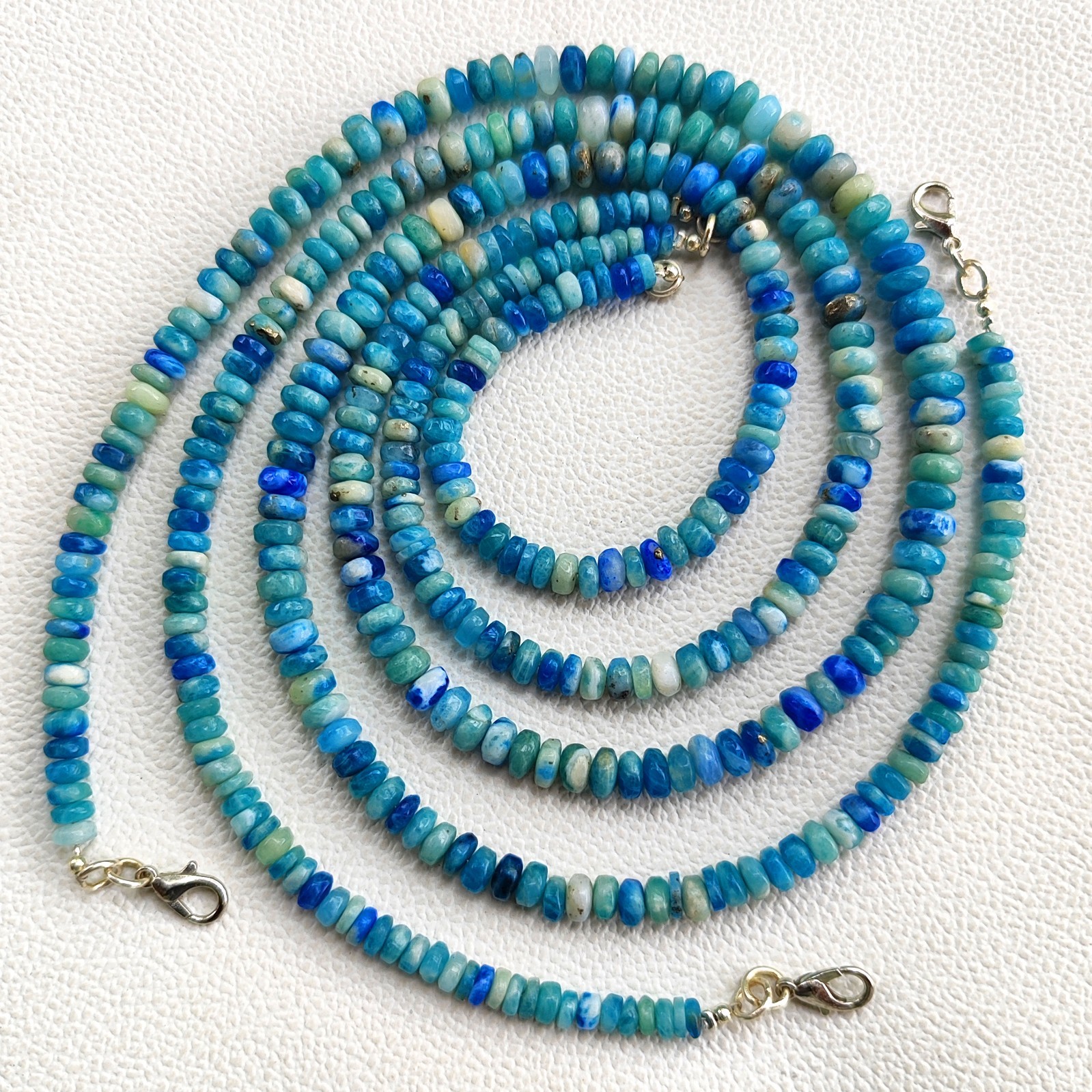 Rare Light Color Change Afghanite 5-7mm Smooth Rondelle Gem 16″ Necklace India