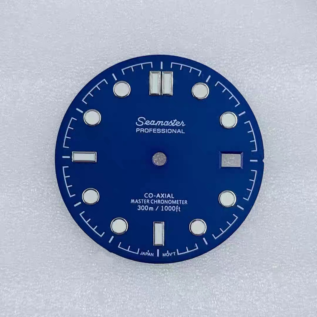 New Seiko blue Seamaster 300m dial 31mm, suitable for NH35 movement green night