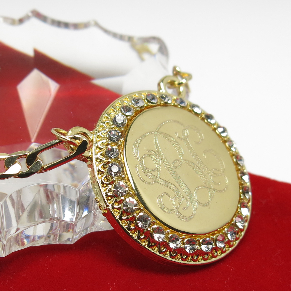 18K Gold – Plated Personalized Monogram Name Necklace USA