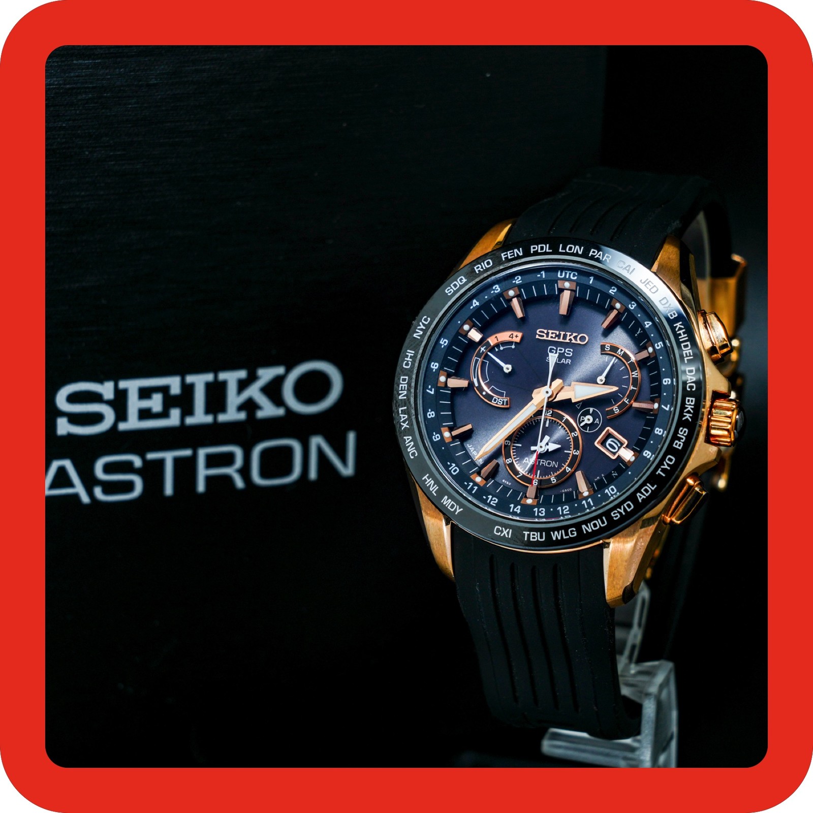 [MINT] SEIKO ASTRON GPS Solar 8X53-0AC0-2 Black Dial Quartz Men Watch