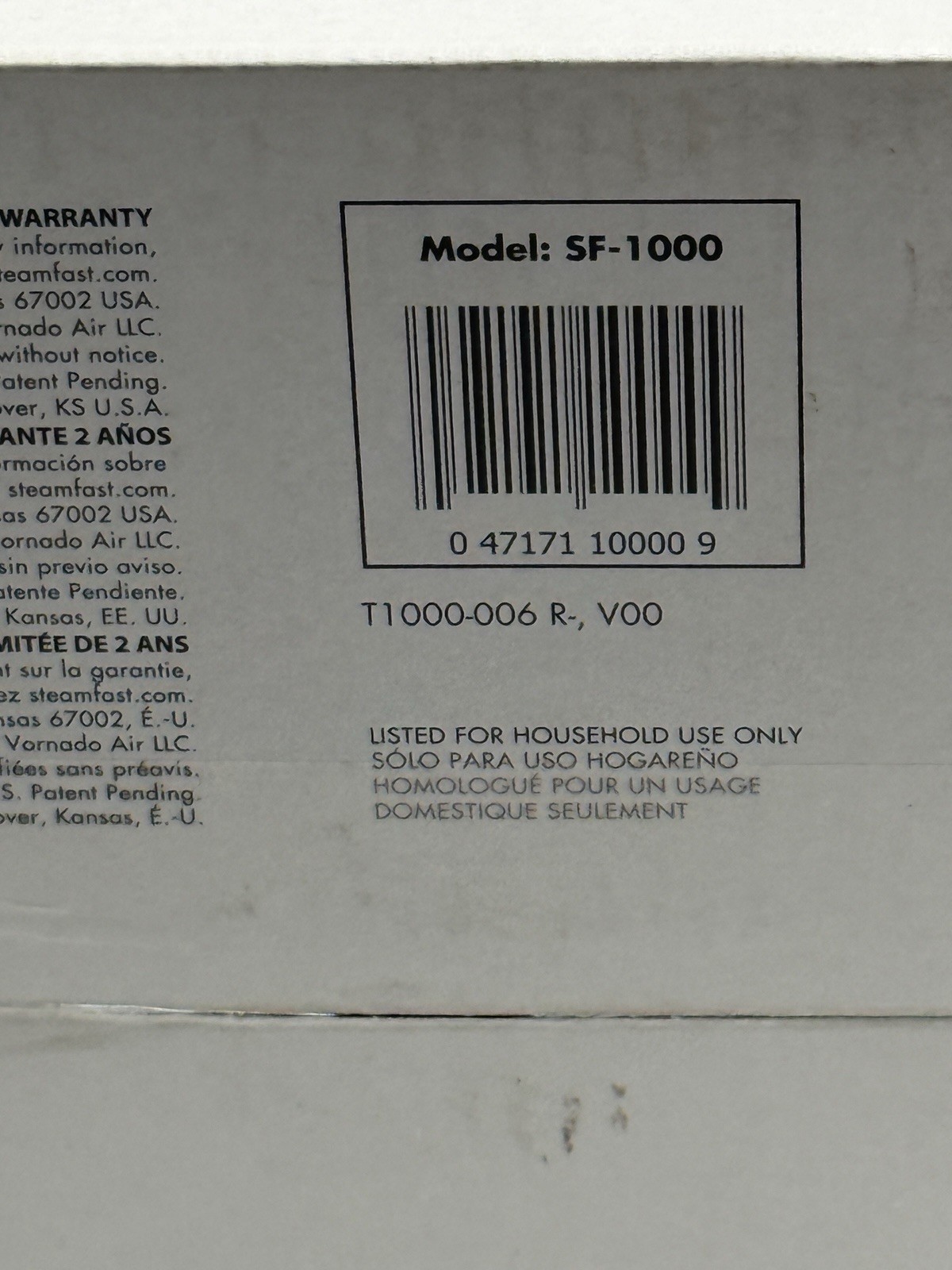 Steamfast SF-1000 JULE Steam Jewelry Cleaner White Chemical Free New Sealed Box