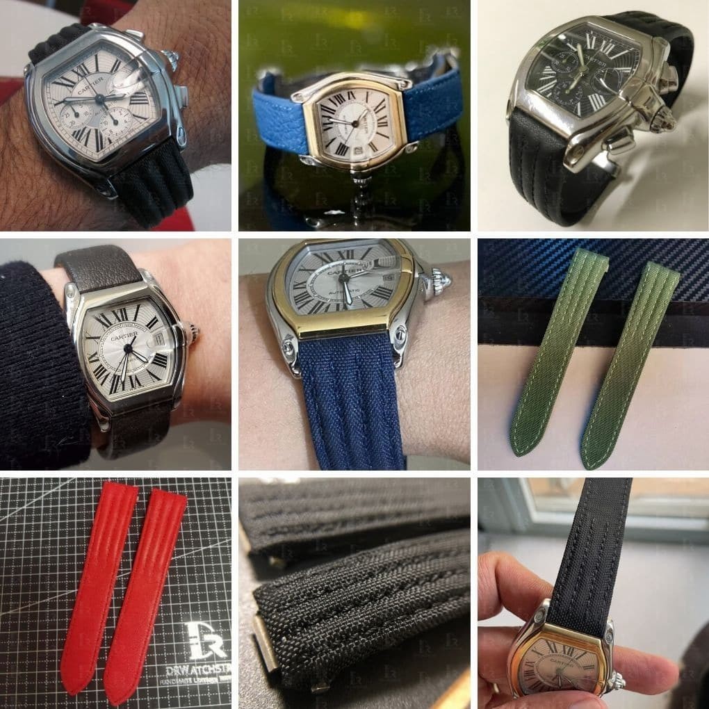 Custom quickswitch calfskin leather strap for Cartier Roadster 15.5mm 19mm 20mm