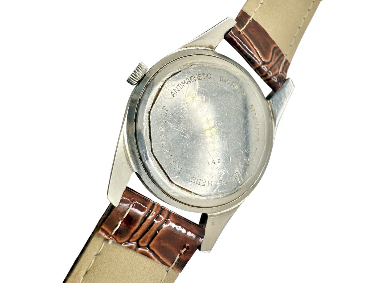 Vintage Steel Manual Wind Aureole Swiss Watch READ DESCRIPTION