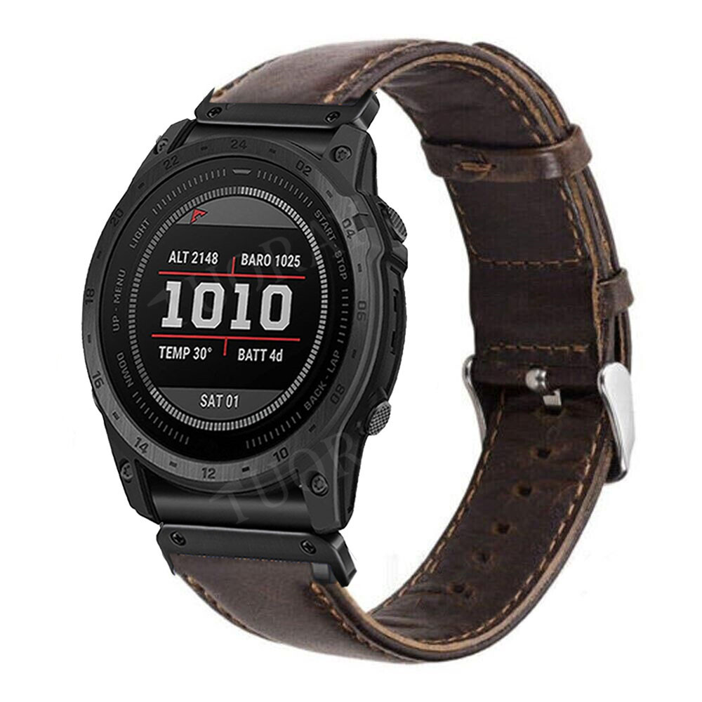 Quick Fit Leather Strap For Garmin Fenix 8 7 7X 6 6X Pro 5 5X 3HR S70 Watch Band