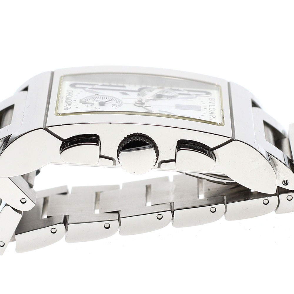 BVLGARI Rettangolo RTC49S Date Chronograph white Dial Quartz Men’s Watch_907083