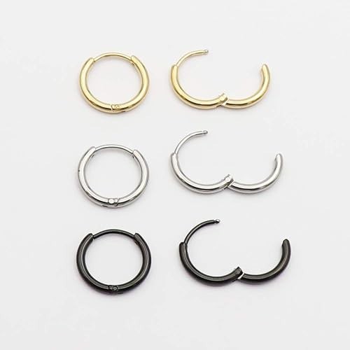 3 Pairs 20G Stainless Steel Hinged Hoop Earrings for Nose Cartilage Helix Tragus