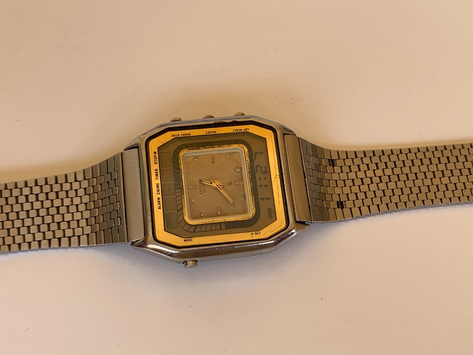 1981 Vintage Citizen Ana-Digi Alarm Chime Timer 4-082320 Watch Boxed 31mm Japan