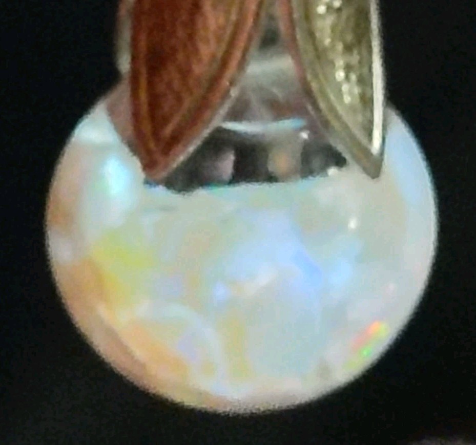 Mid 20th Century Collectible “Opalyte” Earrings, Sterling, Iridescent, Screw On