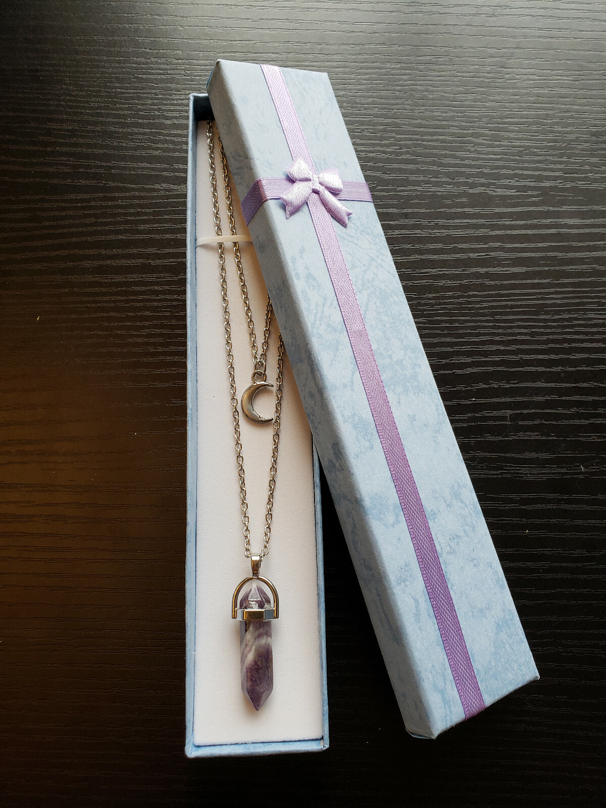 Healing Crystal Necklace Layered Moon Pendent. Women & Girls/Christmas Present!