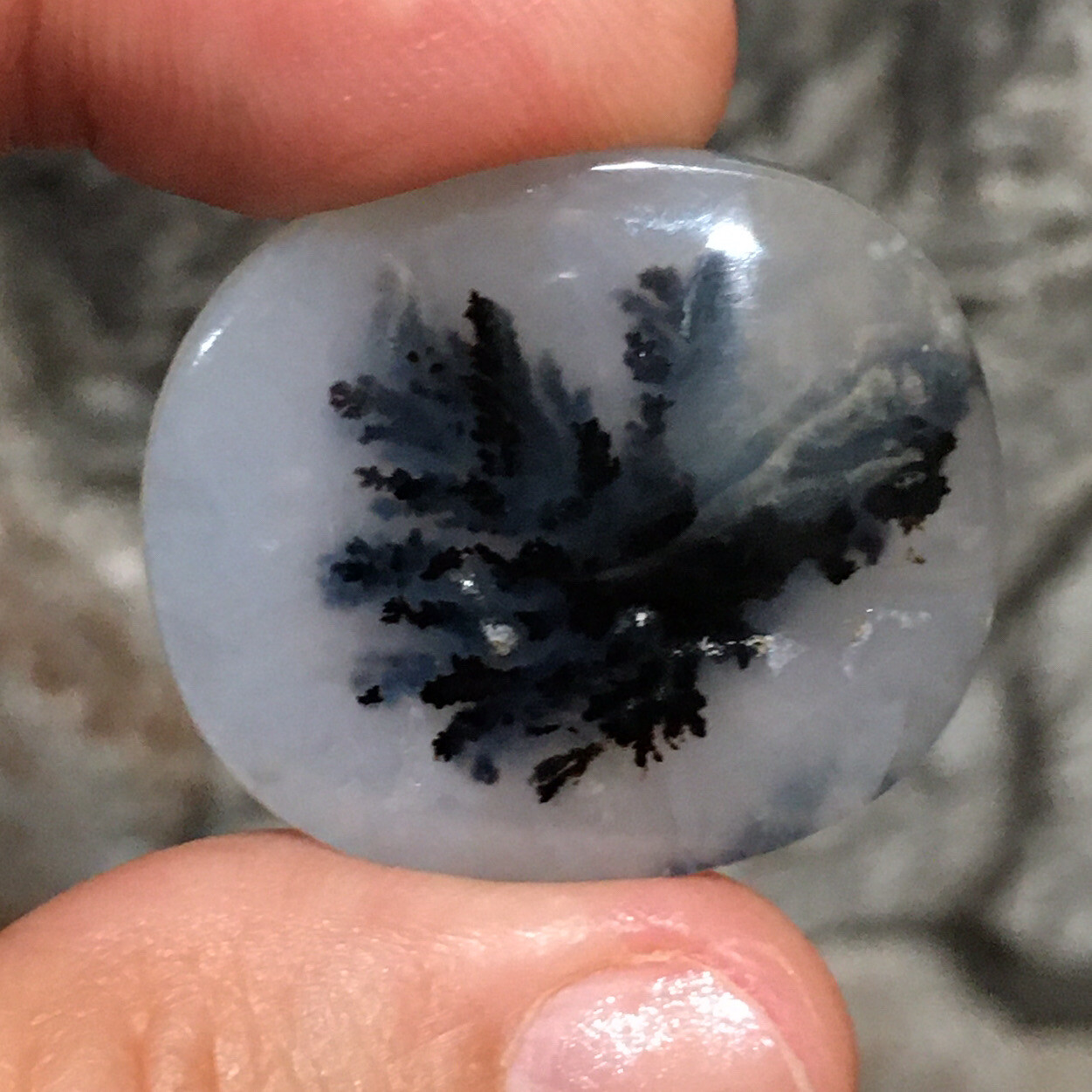 30.5x27x6mm Dendrite Agate Picture Cabochon Loose Stone