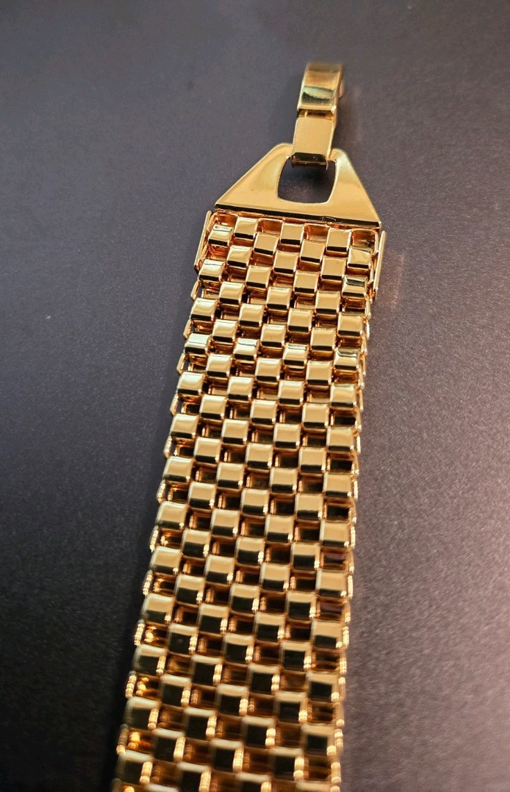 Goldtone Mesh Statement Bracelet